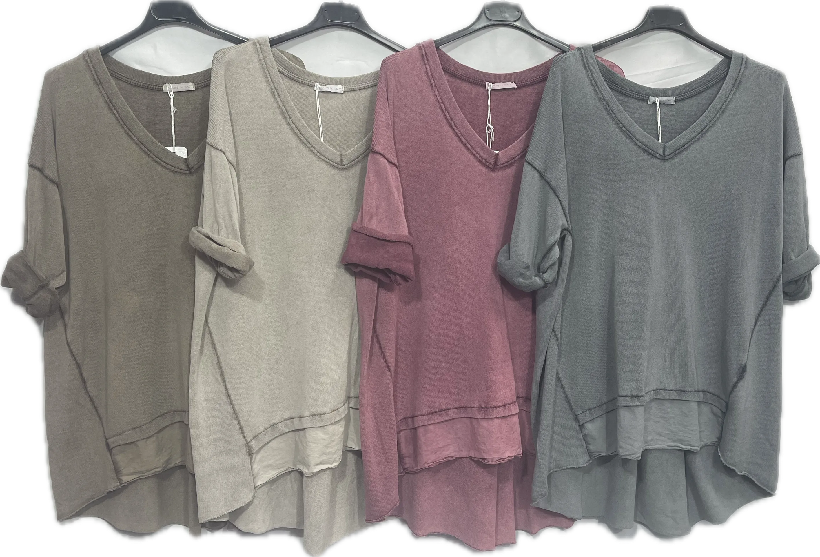 3/4 Sleeve High Low Cotton Top