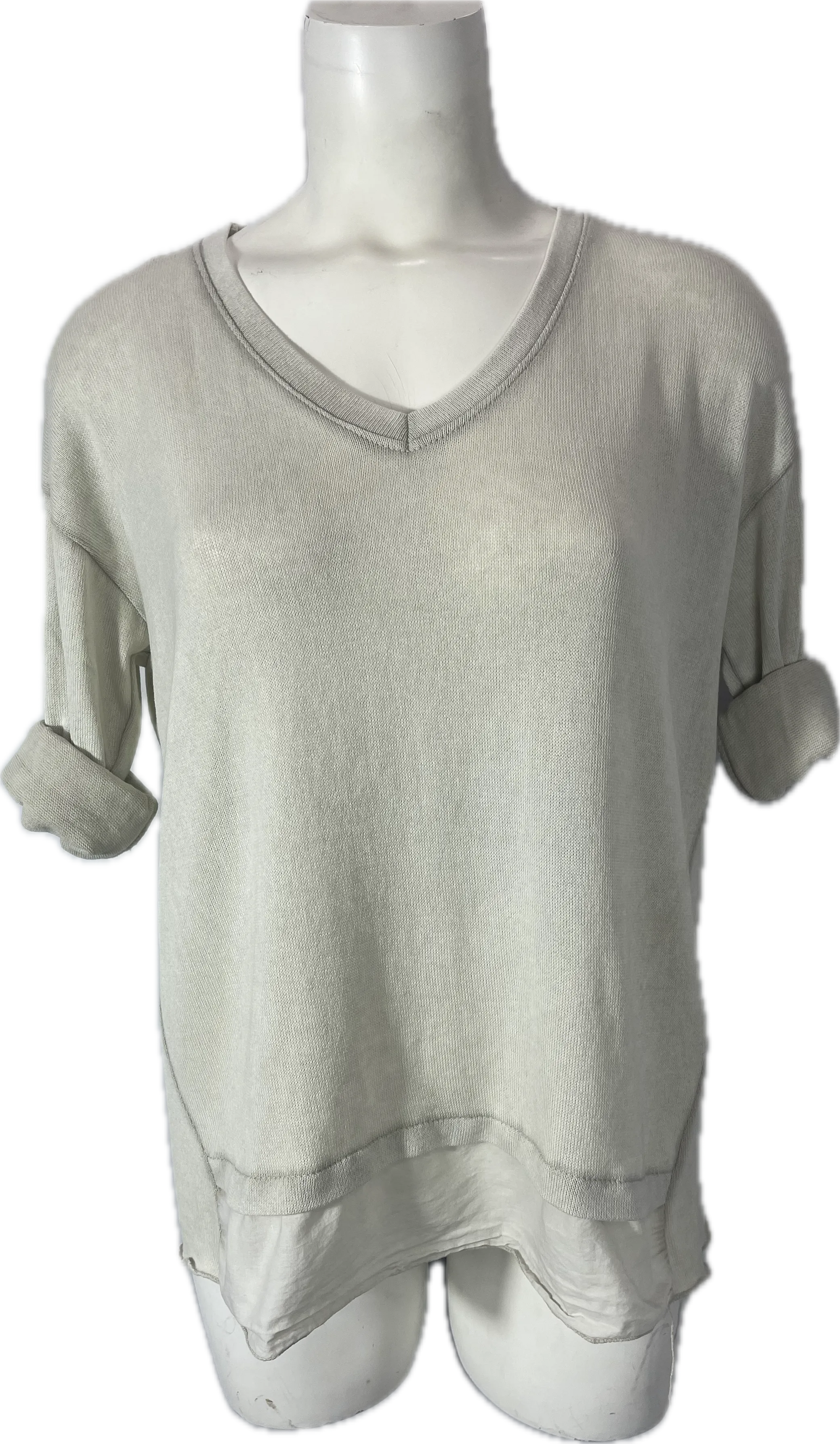3/4 Sleeve High Low Cotton Top