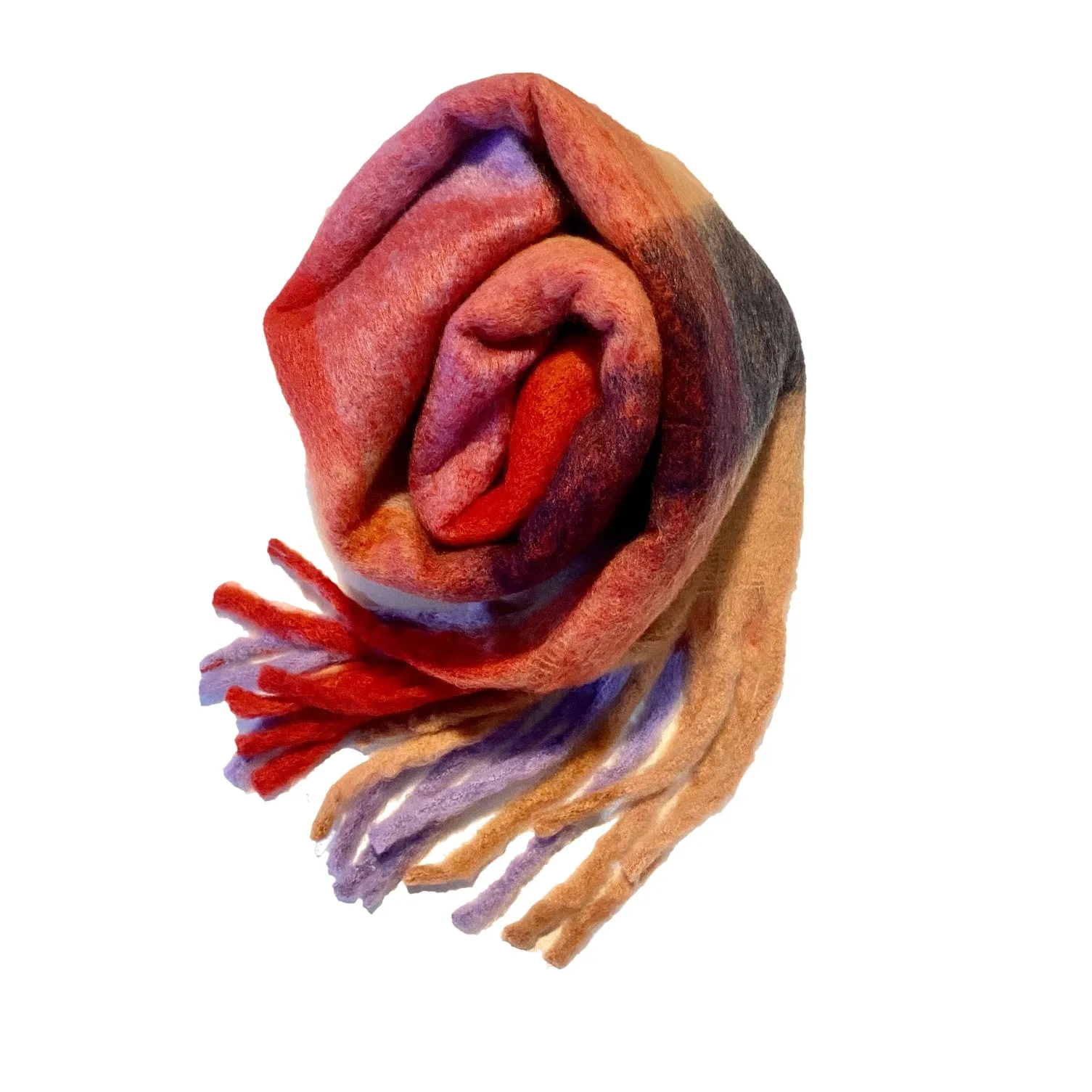 Amy Multi-Coloured Fringed Scarf