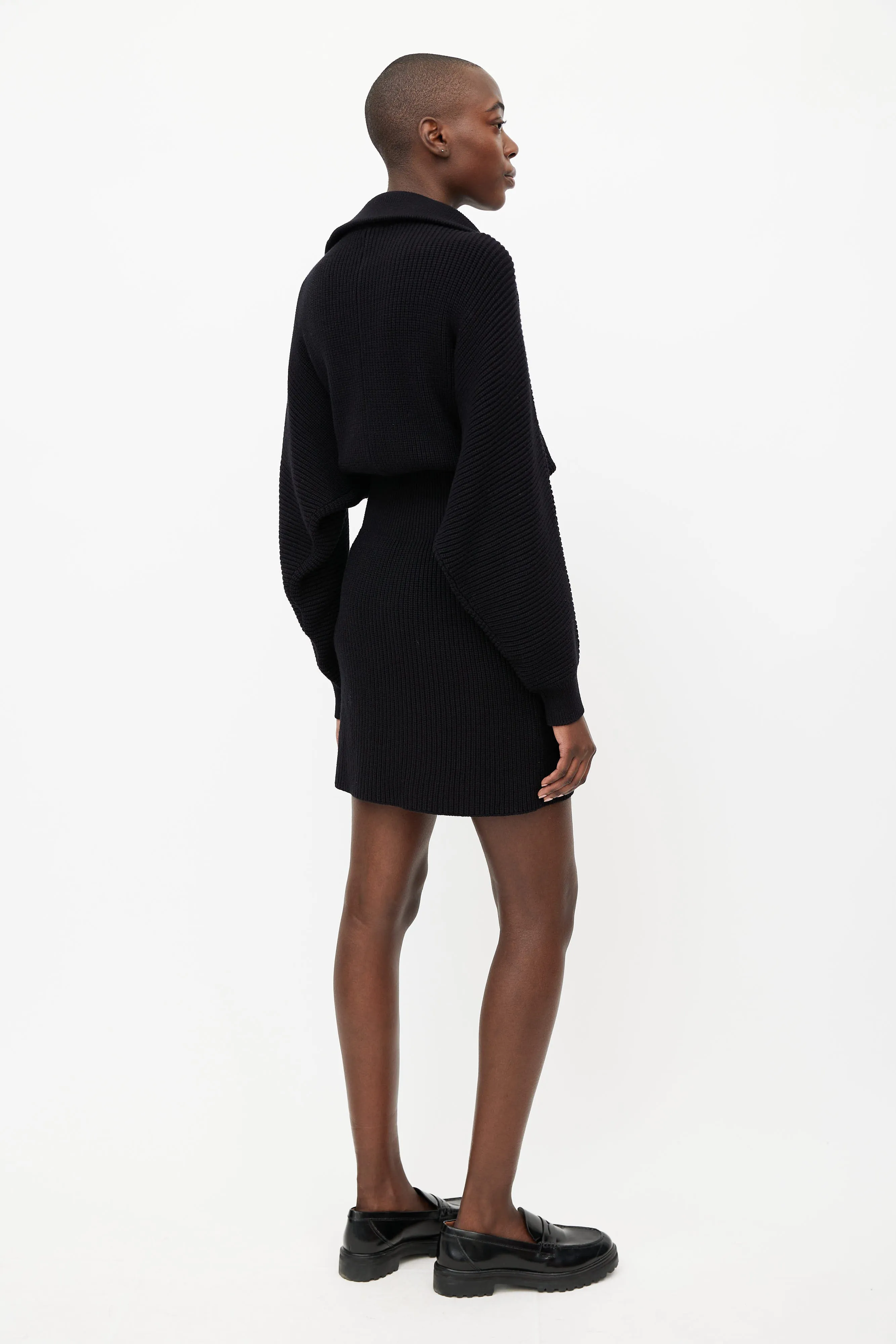 Black Kirby Ribbed Knit Dress