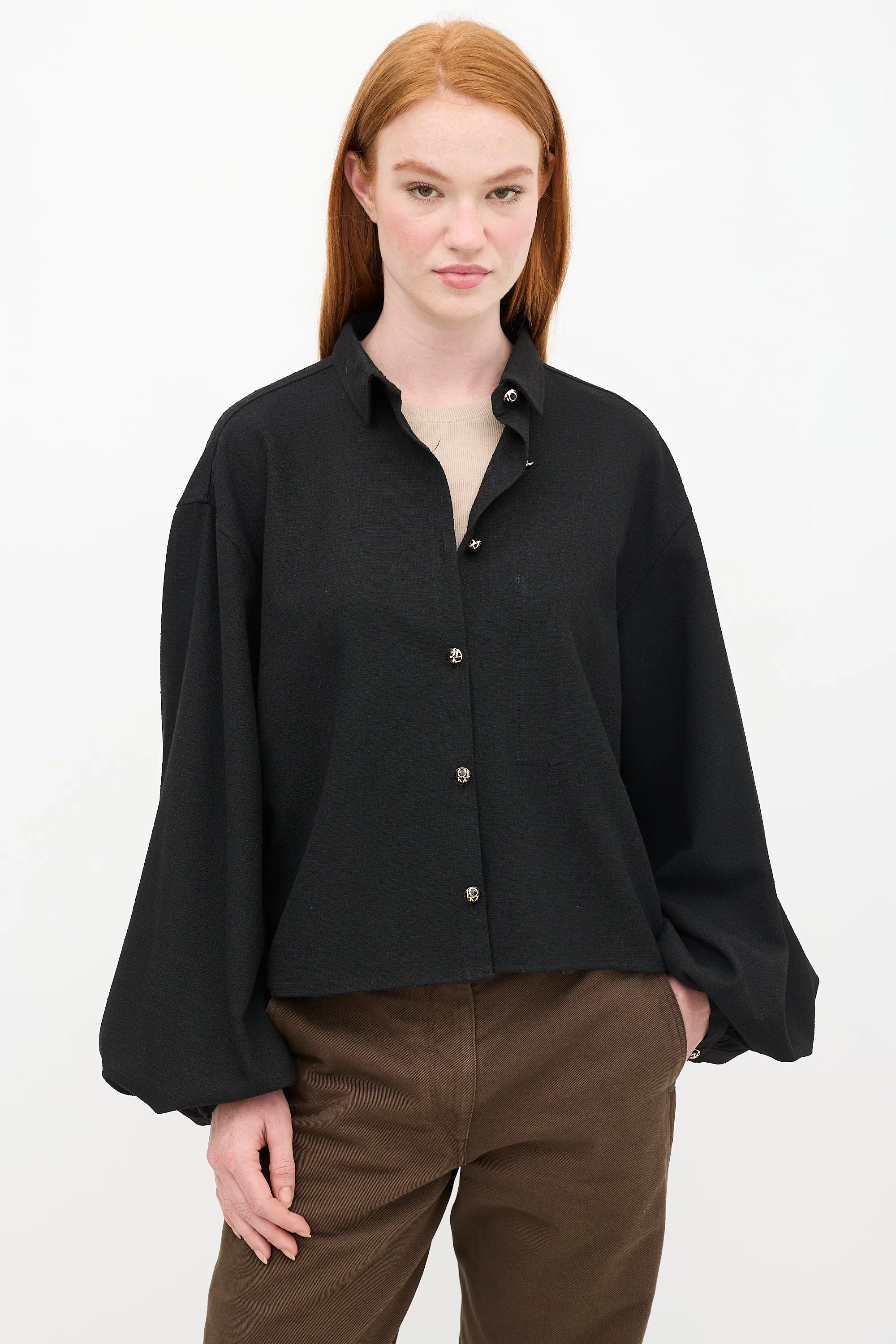 Black Woven Shirt