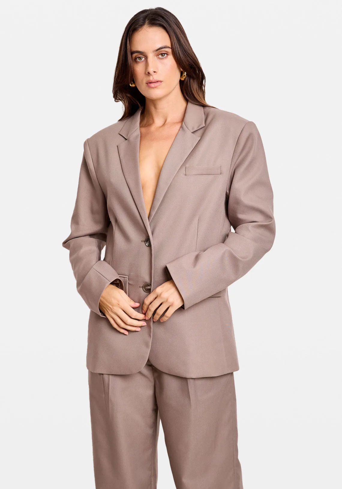 CLASSIC TAILORED BLAZER TAUPE