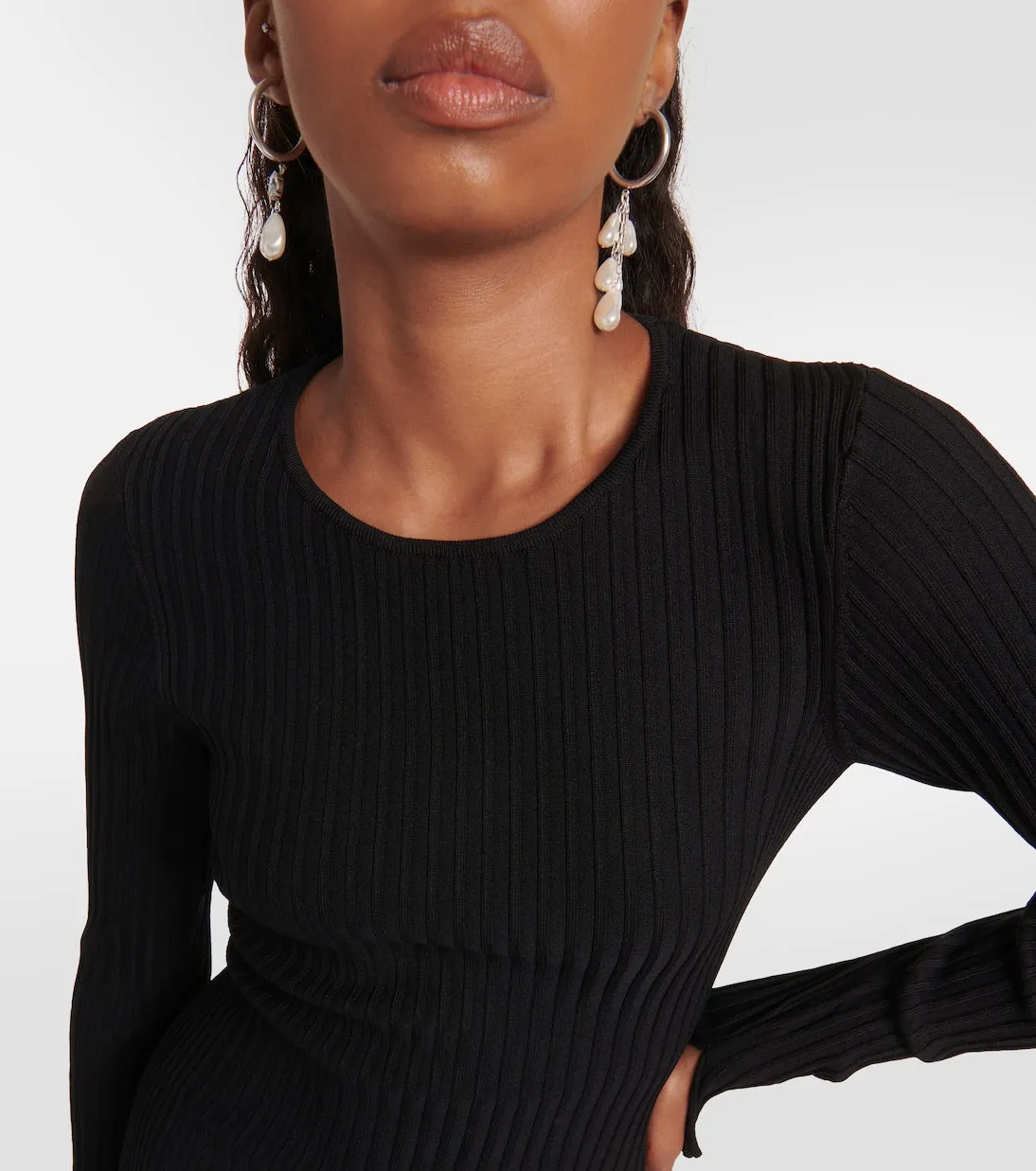 Ganni fringed mini dress, black