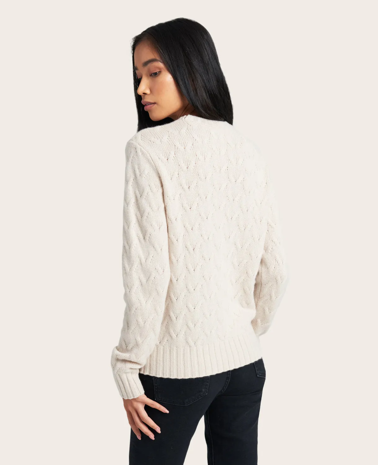 GENTLE SOULS - Site Exclusive! Cable-Knit Cashmere Sweater