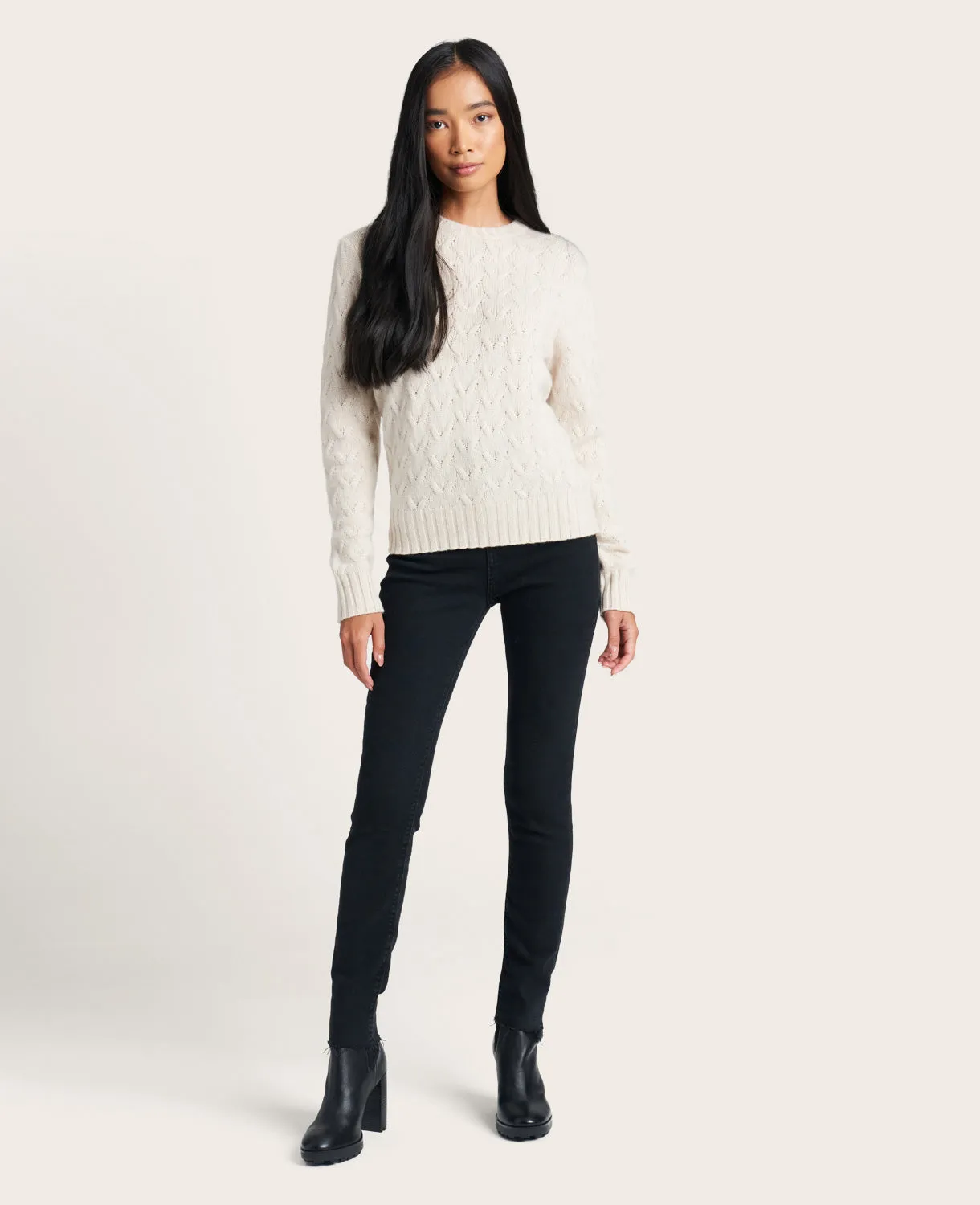 GENTLE SOULS - Site Exclusive! Cable-Knit Cashmere Sweater