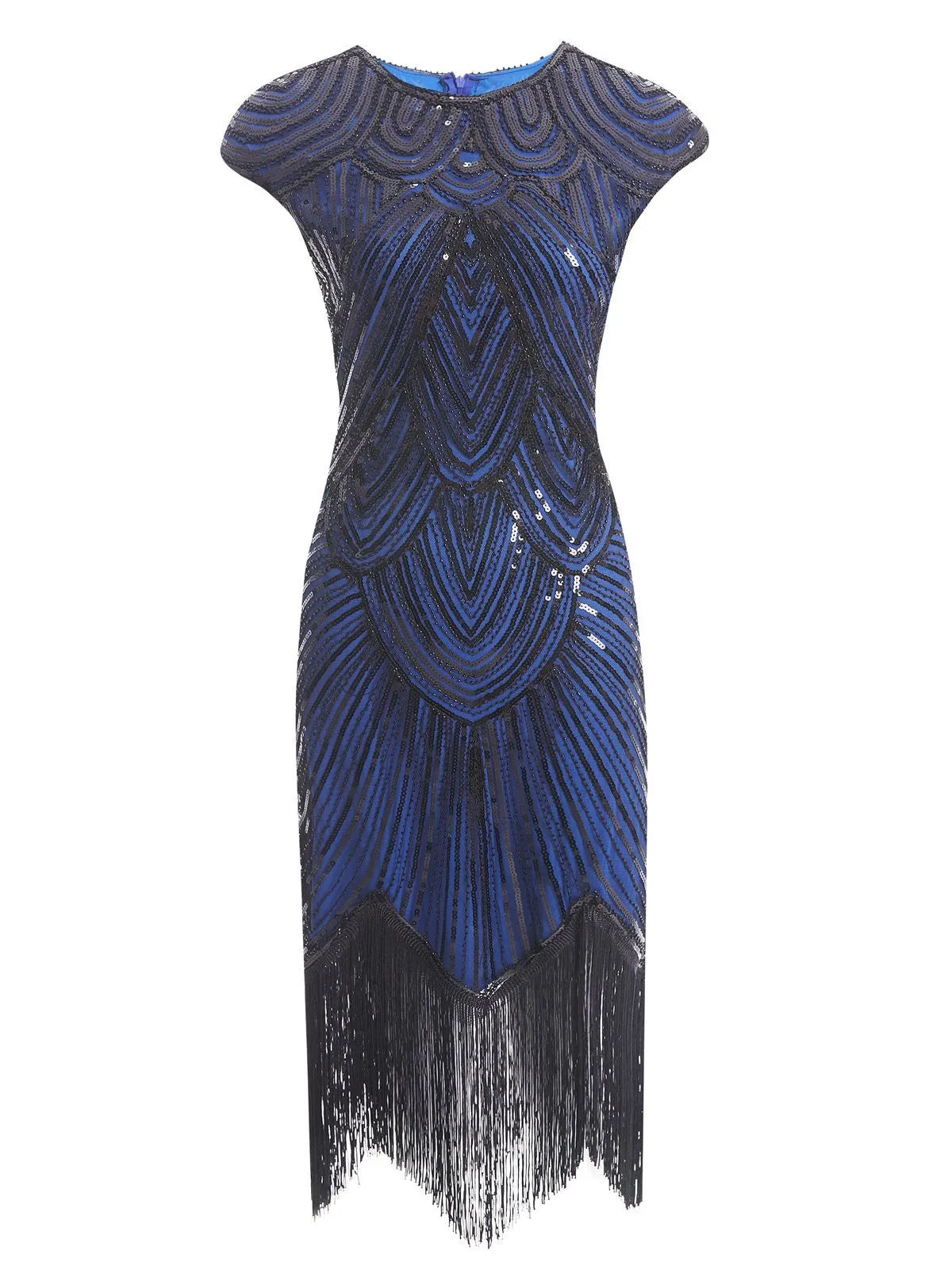Gold 1920s Sequin Beaded Fringed Dress