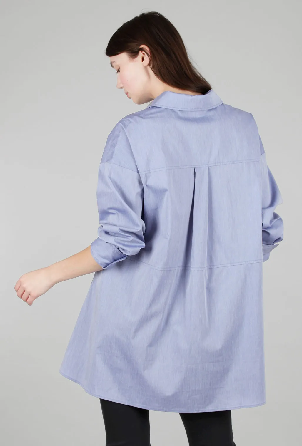 High-Low Oversized Tunic, Blue