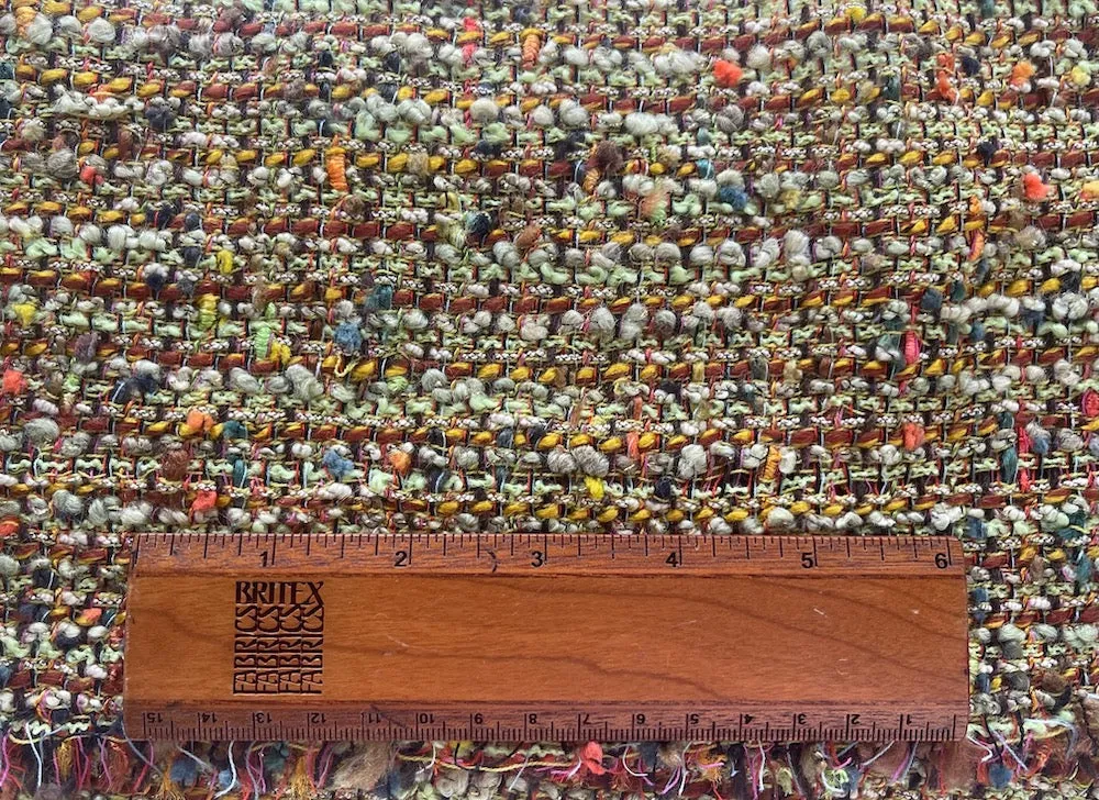 Jules Tournier Freshly Mowed Metallic Pasture Knotty Wool Blend Bouclé (Made in France)