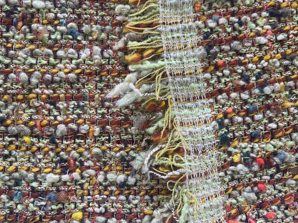 Jules Tournier Freshly Mowed Metallic Pasture Knotty Wool Blend Bouclé (Made in France)