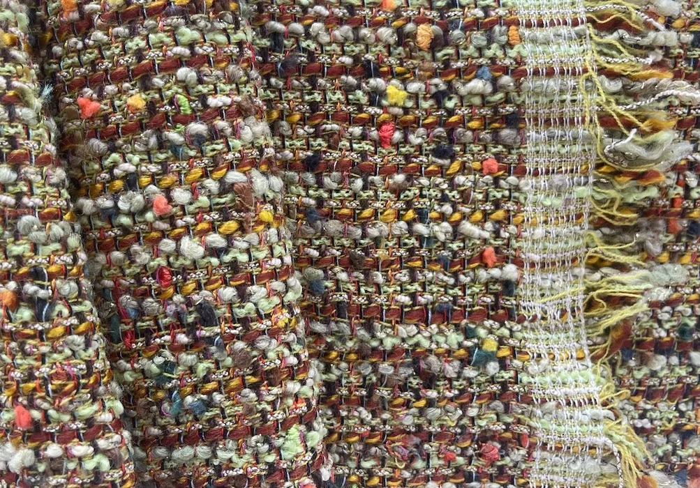 Jules Tournier Freshly Mowed Metallic Pasture Knotty Wool Blend Bouclé (Made in France)
