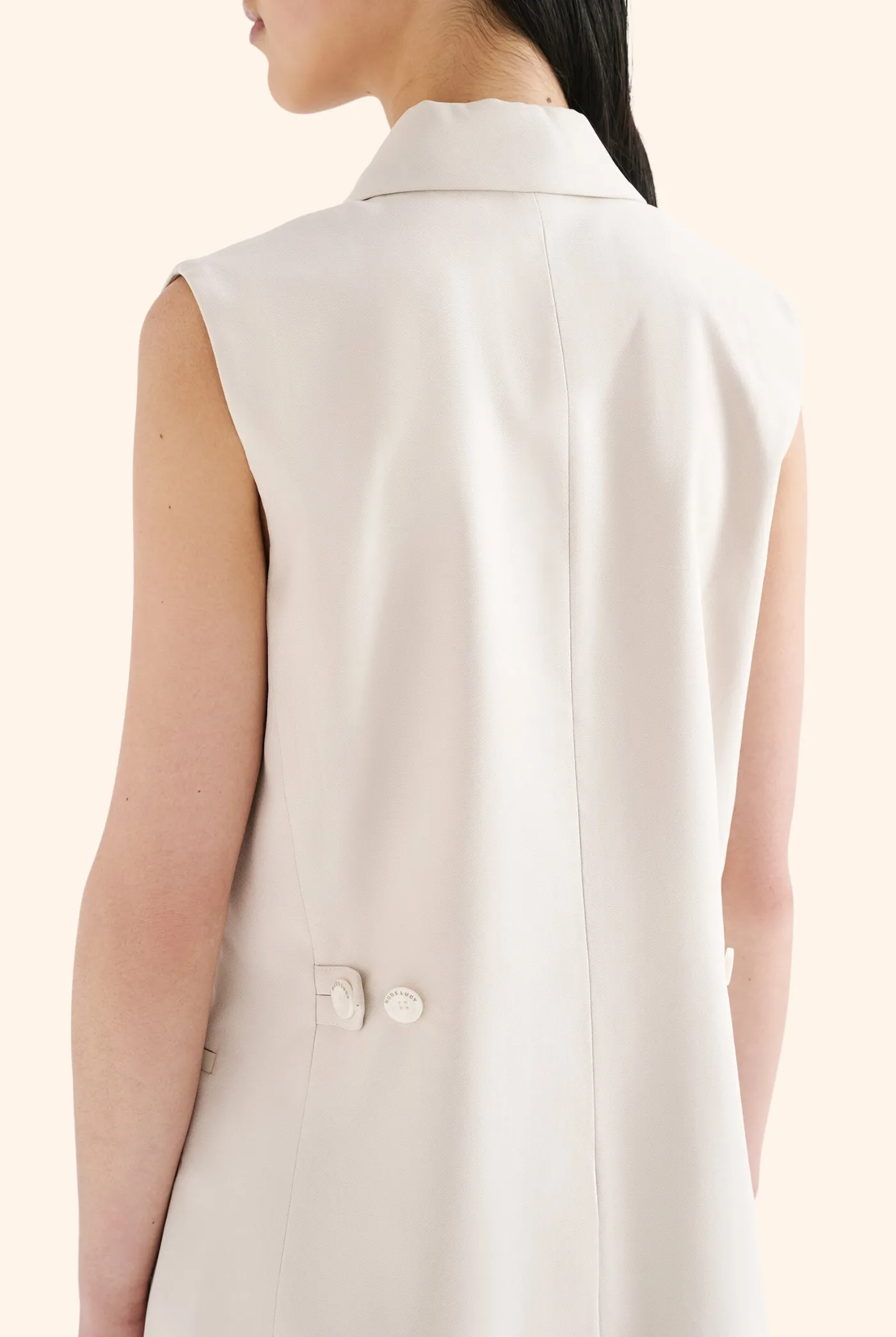 Knit Tailored Vest Oyster