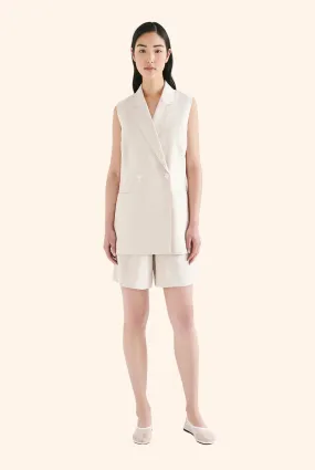 Knit Tailored Vest Oyster