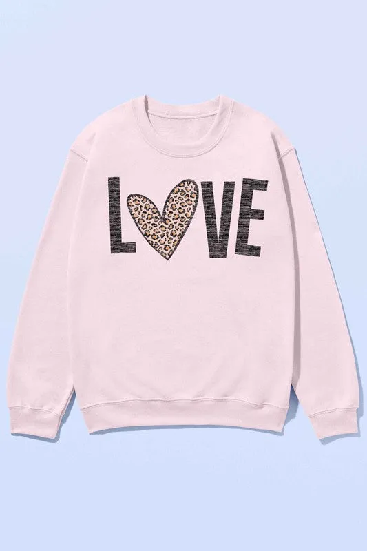 LEOPARD LOVE VALENTINE OVERSIZED SWEATSHIRT