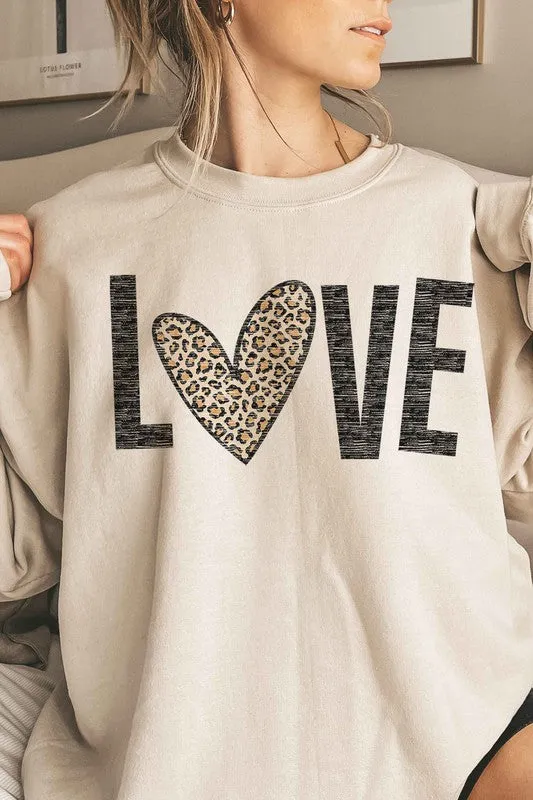 LEOPARD LOVE VALENTINE OVERSIZED SWEATSHIRT