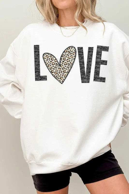 LEOPARD LOVE VALENTINE OVERSIZED SWEATSHIRT