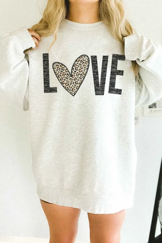 LEOPARD LOVE VALENTINE OVERSIZED SWEATSHIRT