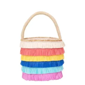 Raffia Fringed Woven Straw Bag