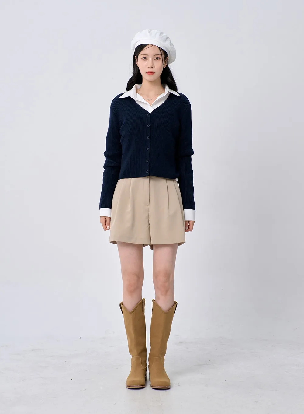 Ribbed Knit Cardigan OM329
