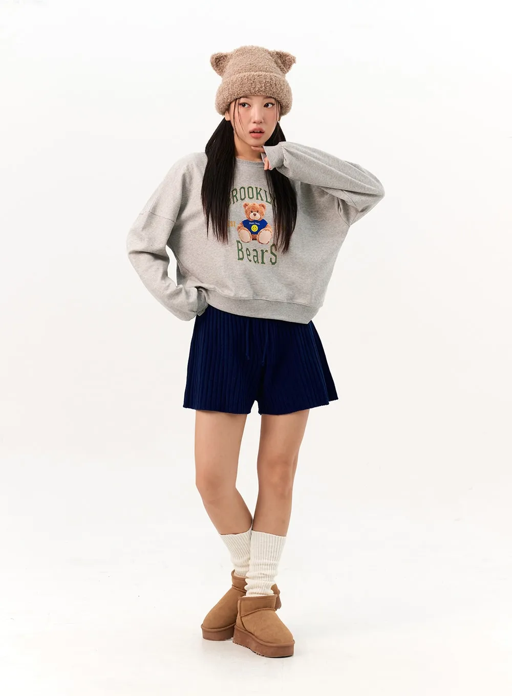 Ribbed Knit Shorts IO317