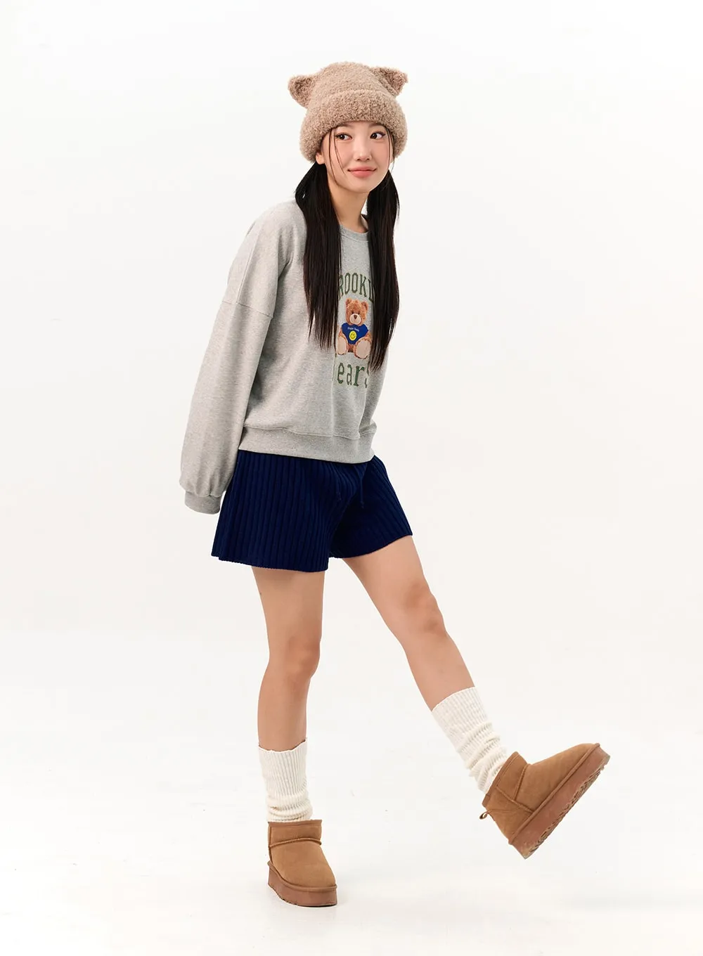 Ribbed Knit Shorts IO317
