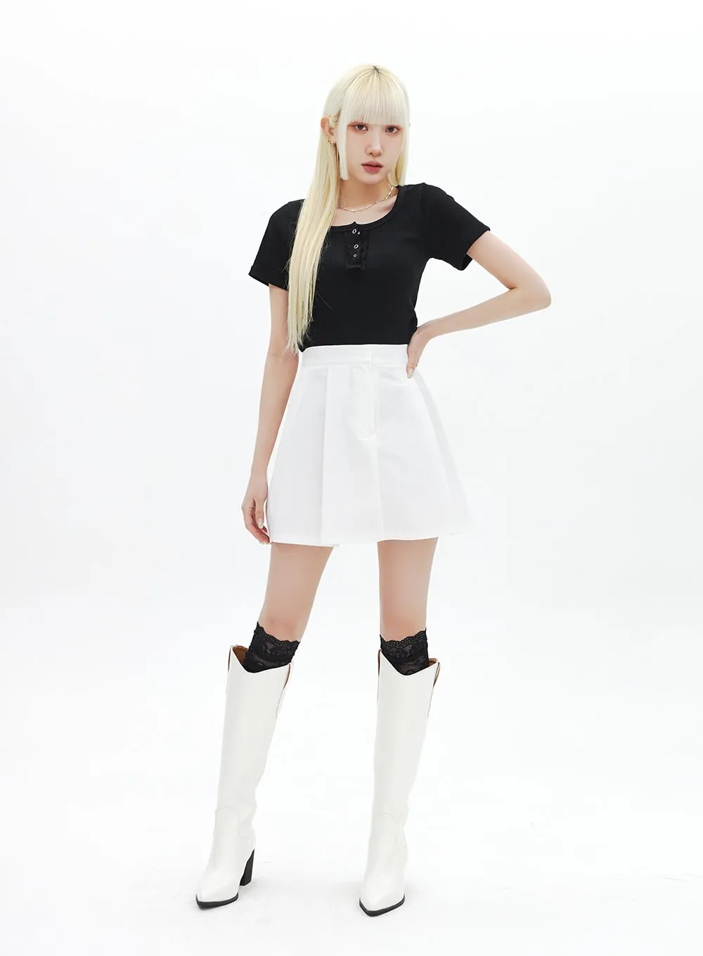 Ribbed Knit Tee BA320