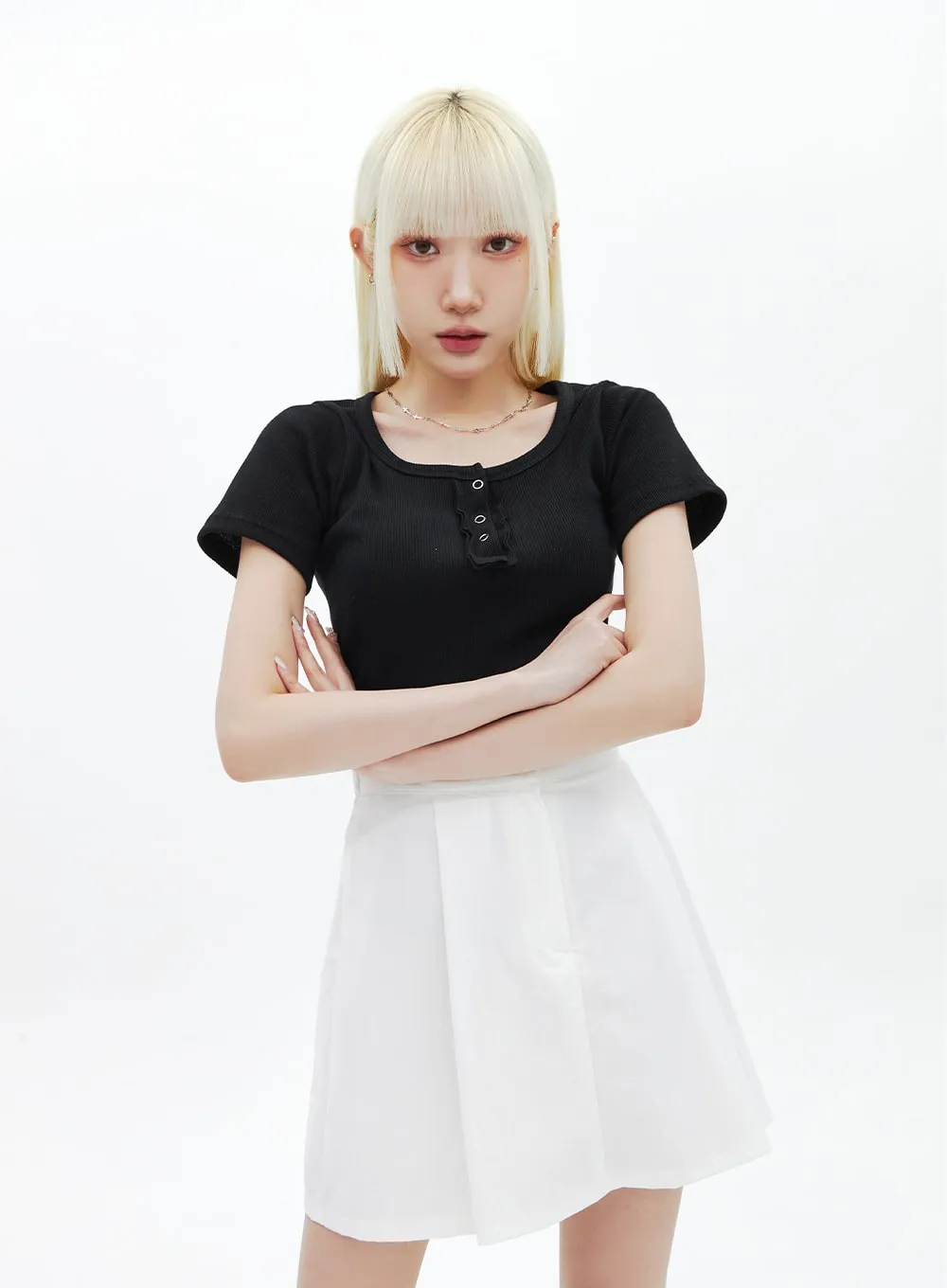 Ribbed Knit Tee BA320