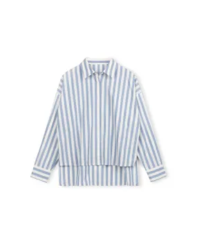 Striped High Low Blouse