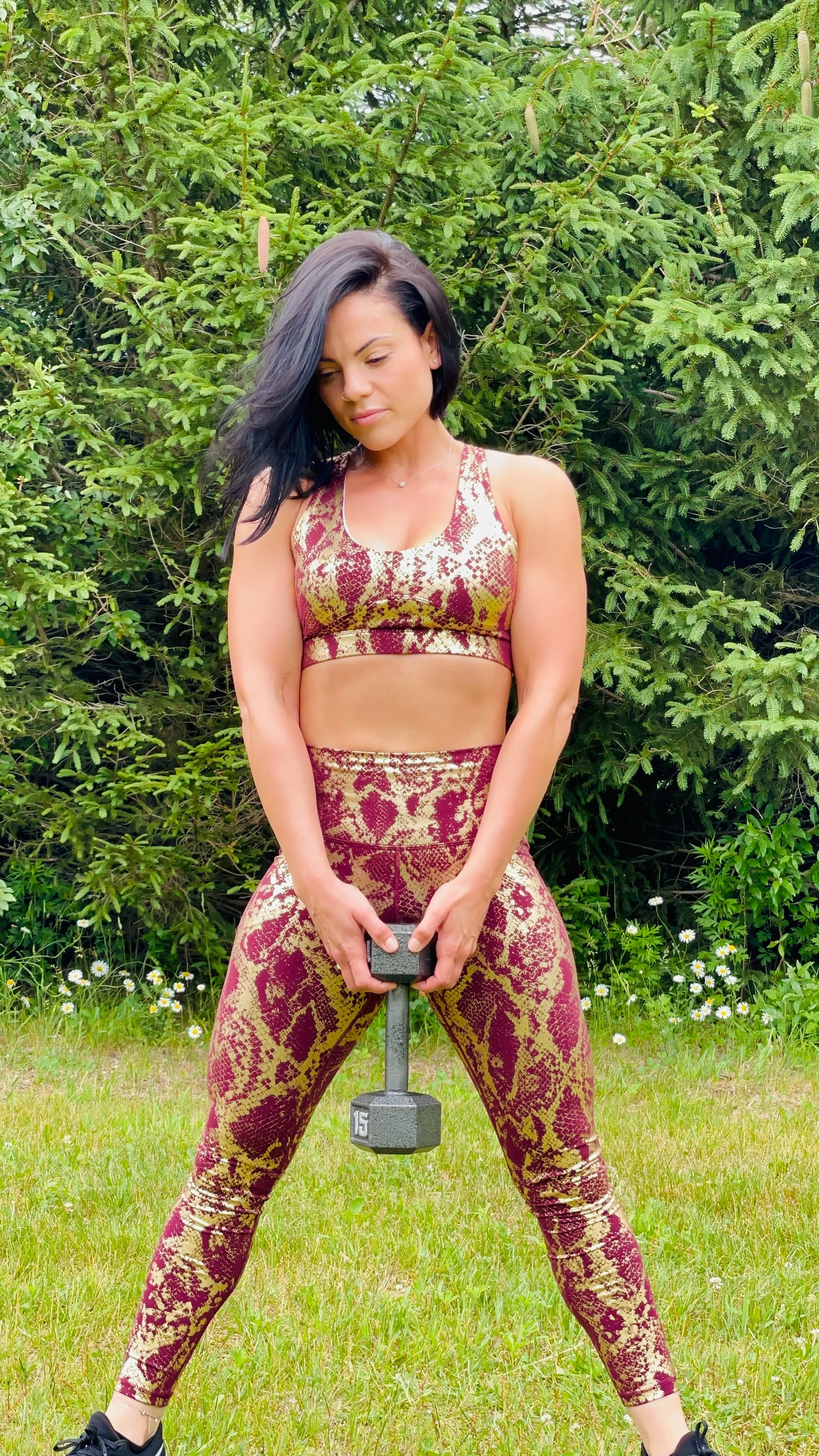 WINE SNAKE SKIN LEGGING