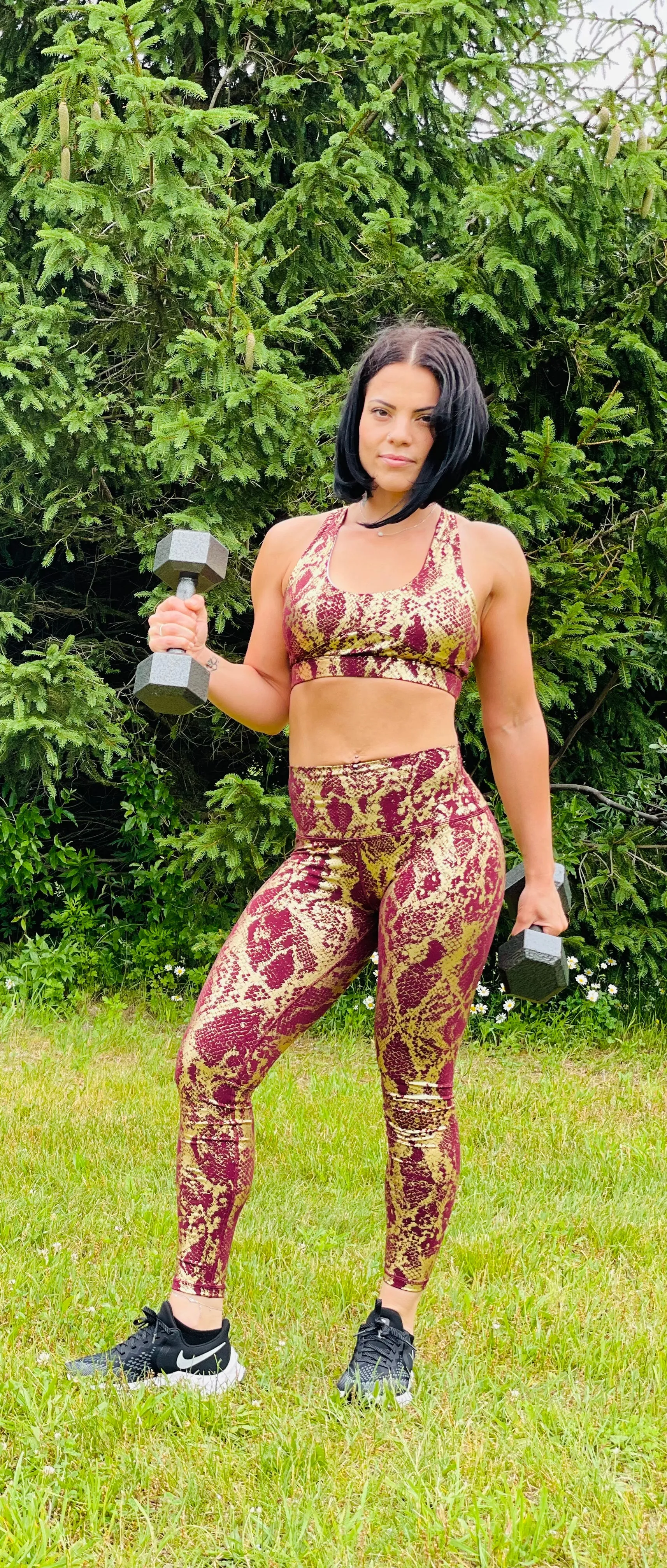 WINE SNAKE SKIN LEGGING