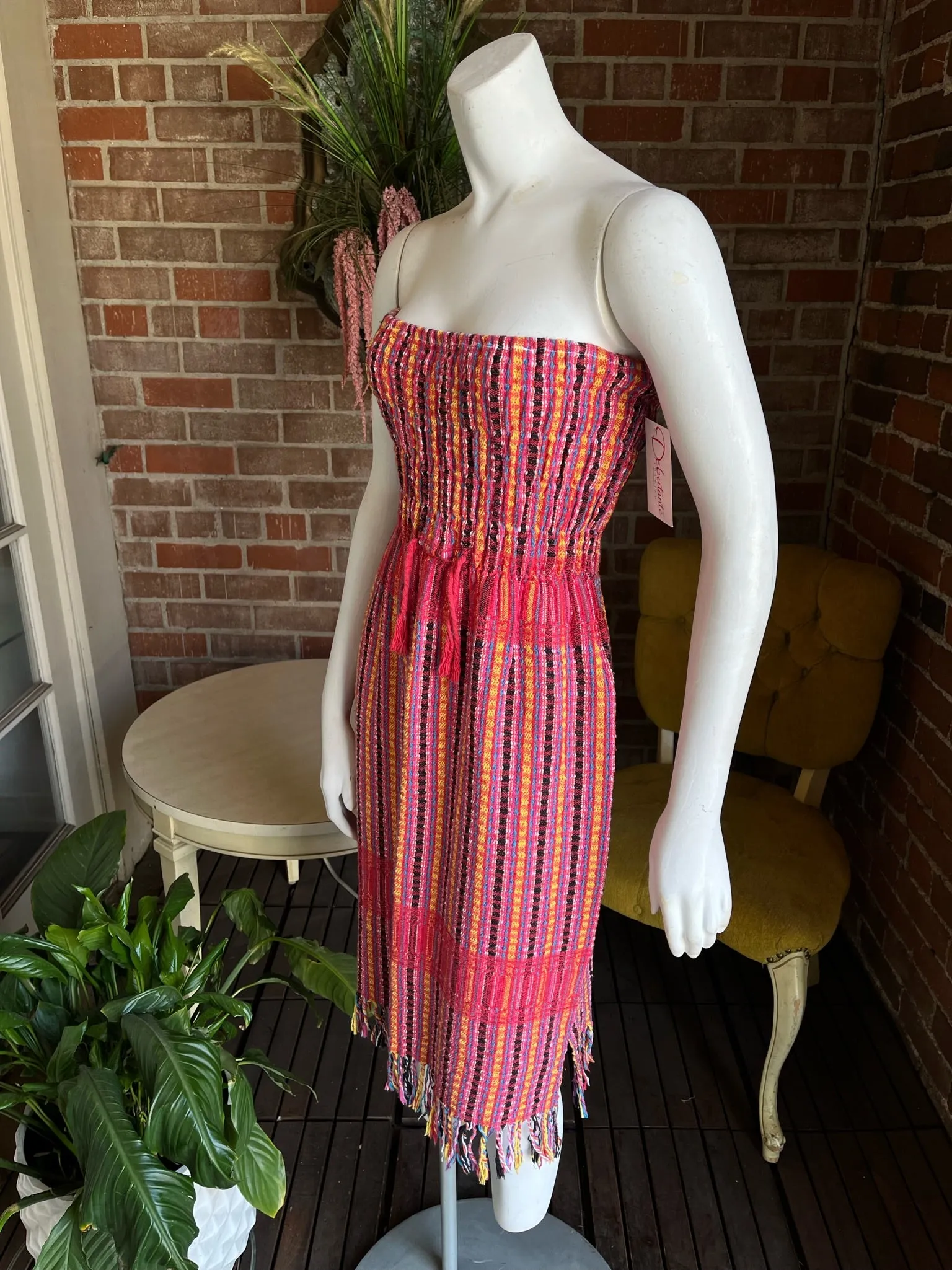 Woven Strapless Mexican Dress