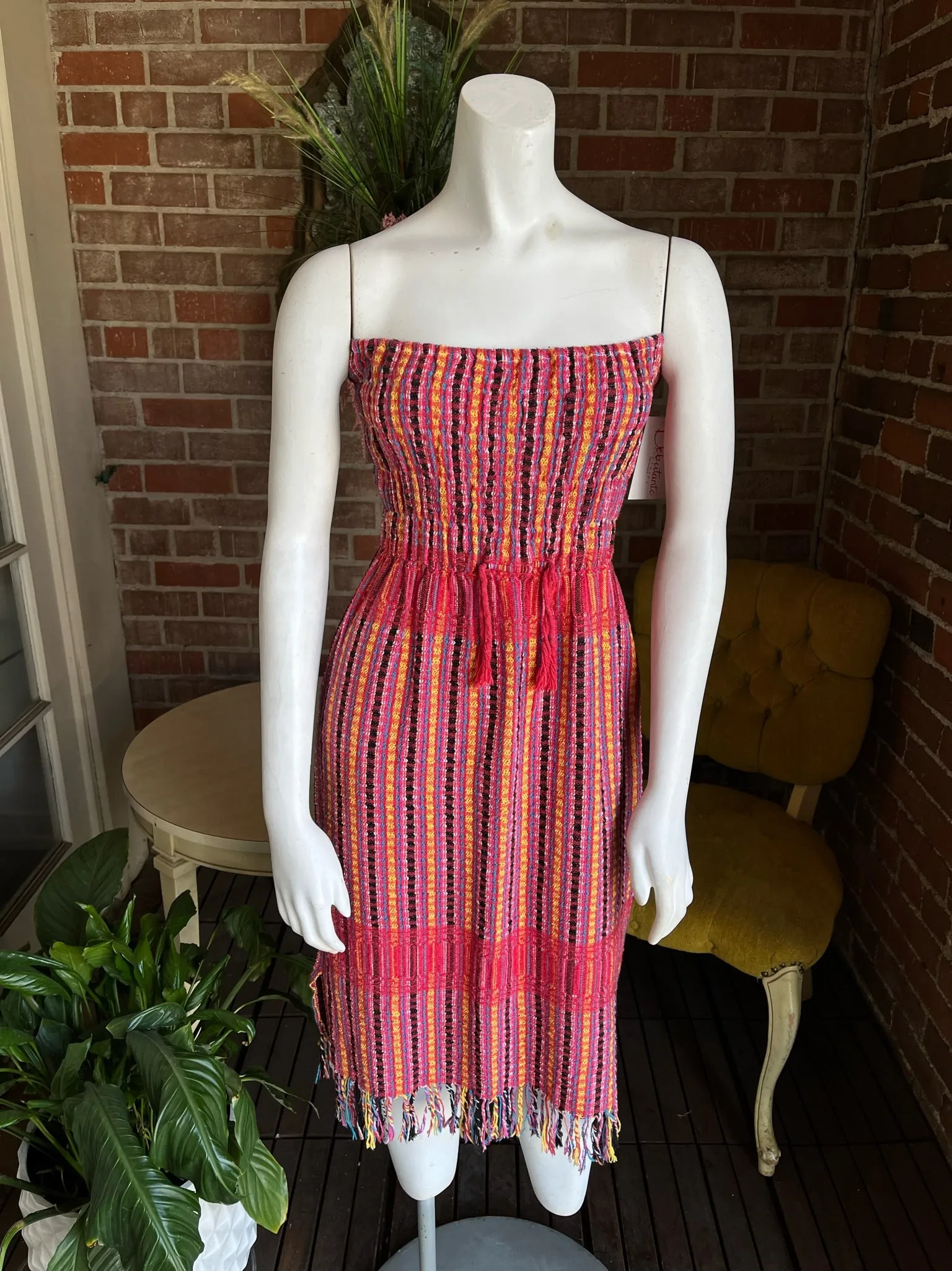 Woven Strapless Mexican Dress