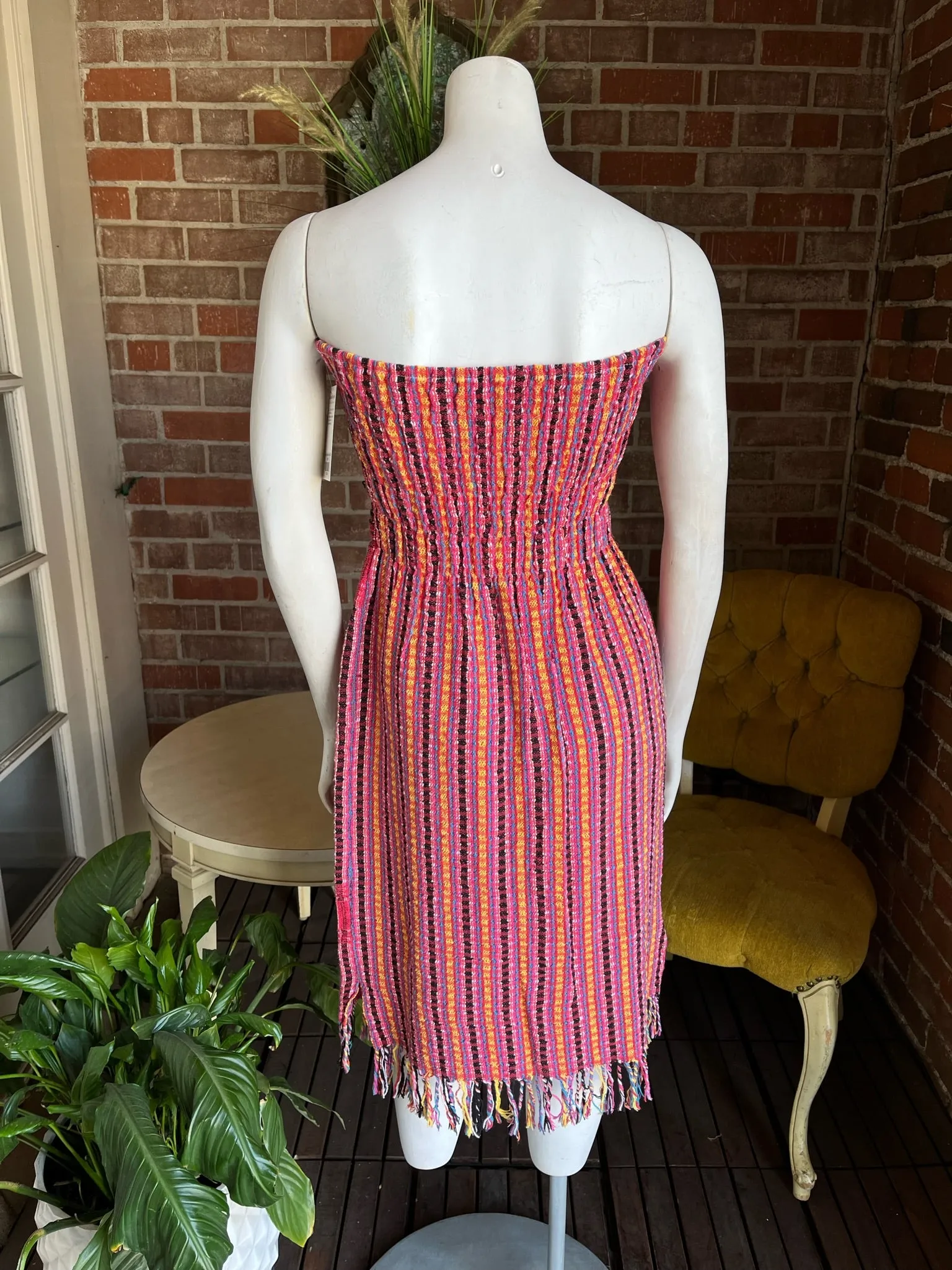 Woven Strapless Mexican Dress